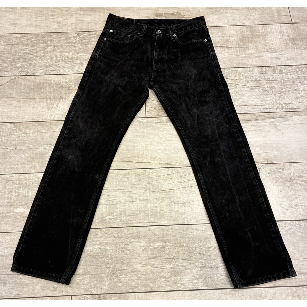 Vintage Y2K Levi's 505 Mens 31x31 Jeans Black Regular Fit Blank Red Tab 2007